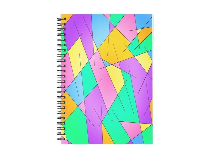 Spiral Notebooks-ABSTRACT LINES #1 Spiral Notebooks-Multicolor Light-from COLORADDICTED.COM-