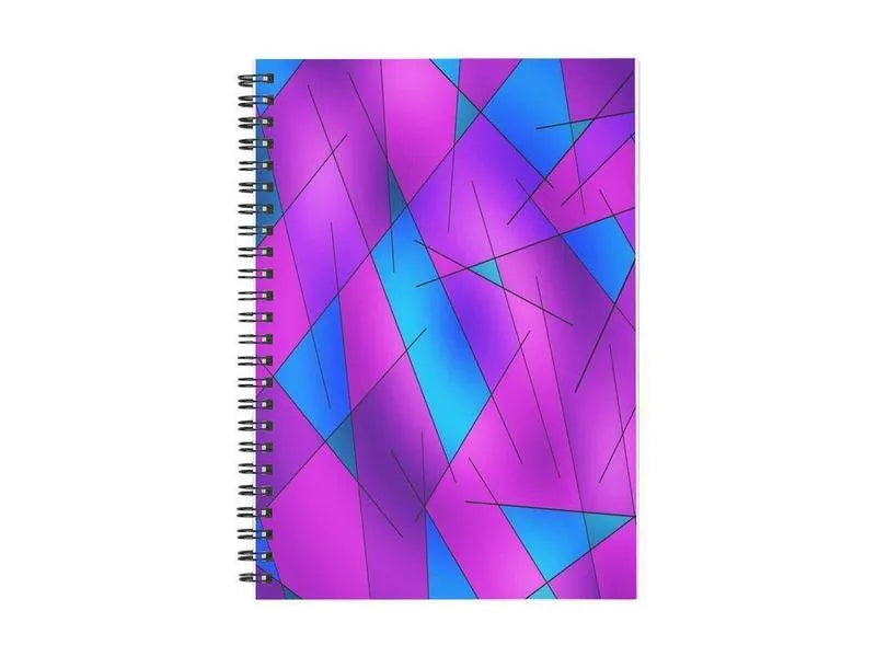 Spiral Notebooks-ABSTRACT LINES #1 Spiral Notebooks-Purples & Violets & Fuchsias & Turquoises-from COLORADDICTED.COM-