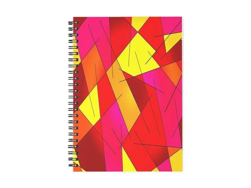 Spiral Notebooks-ABSTRACT LINES #1 Spiral Notebooks-Reds & Oranges & Yellows & Fuchsias-from COLORADDICTED.COM-