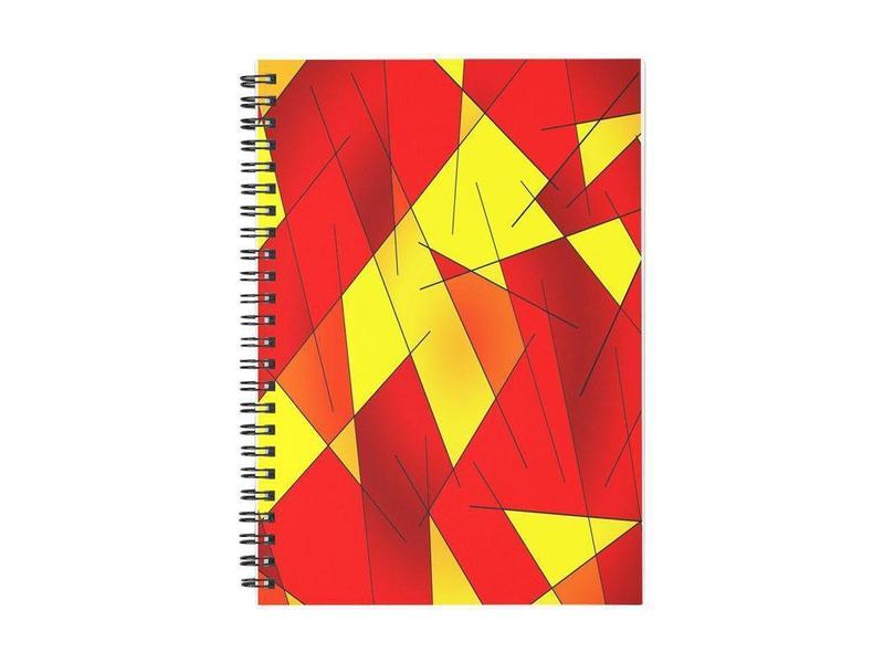 Spiral Notebooks-ABSTRACT LINES #1 Spiral Notebooks-Reds &amp; Oranges &amp; Yellows-from COLORADDICTED.COM-