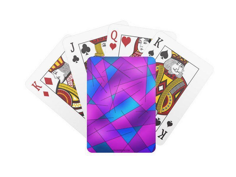 Playing Cards-ABSTRACT LINES #1 Standard Playing Cards-Purples &amp; Violets &amp; Fuchsias &amp; Turquoises-from COLORADDICTED.COM-