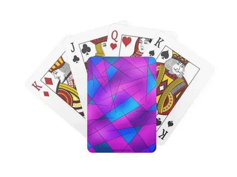 Playing Cards-ABSTRACT LINES #1 Standard Playing Cards-Purples & Violets & Fuchsias & Turquoises-from COLORADDICTED.COM-