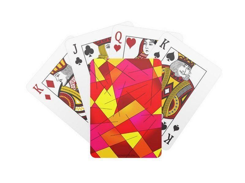 Playing Cards-ABSTRACT LINES #1 Standard Playing Cards-Reds &amp; Oranges &amp; Yellows &amp; Fuchsias-from COLORADDICTED.COM-