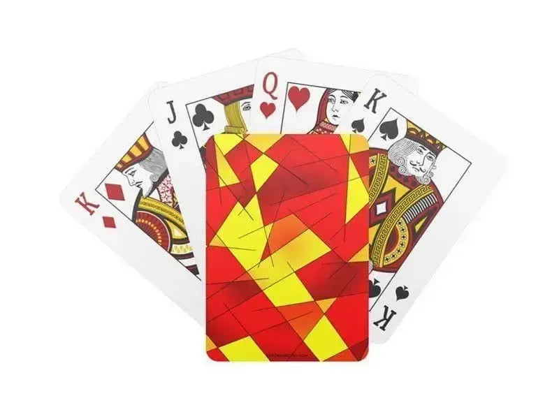 Playing Cards-ABSTRACT LINES #1 Standard Playing Cards-Reds & Oranges & Yellows-from COLORADDICTED.COM-