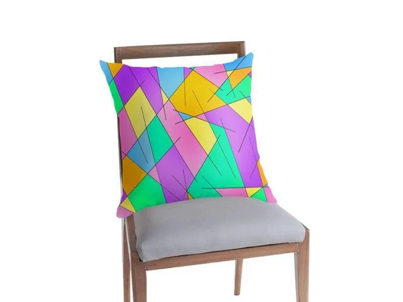 Throw Pillows & Throw Pillow Cases-ABSTRACT LINES #1 Throw Pillows & Throw Pillow Cases-from COLORADDICTED.COM-