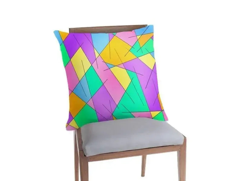 Throw Pillows & Throw Pillow Cases-ABSTRACT LINES #1 Throw Pillows & Throw Pillow Cases-from COLORADDICTED.COM-