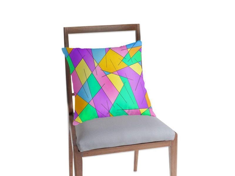 Throw Pillows & Throw Pillow Cases-ABSTRACT LINES #1 Throw Pillows & Throw Pillow Cases-from COLORADDICTED.COM-