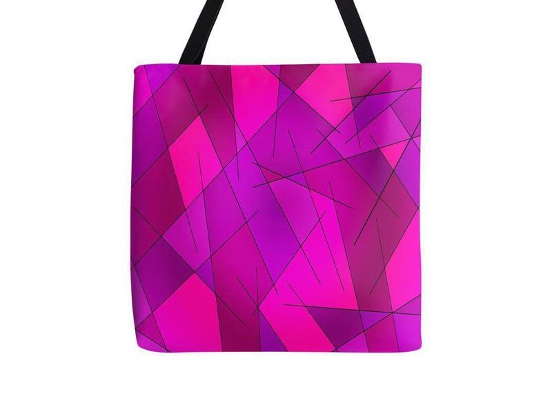 Tote Bags-ABSTRACT LINES #1 Tote Bags-Purples &amp; Violets &amp; Fuchsias &amp; Magentas-from COLORADDICTED.COM-