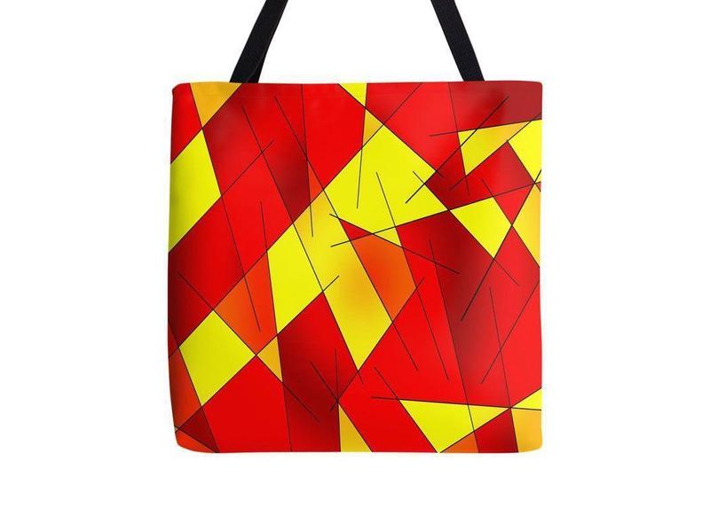 Tote Bags-ABSTRACT LINES #1 Tote Bags-Reds &amp; Oranges &amp; Yellows-from COLORADDICTED.COM-