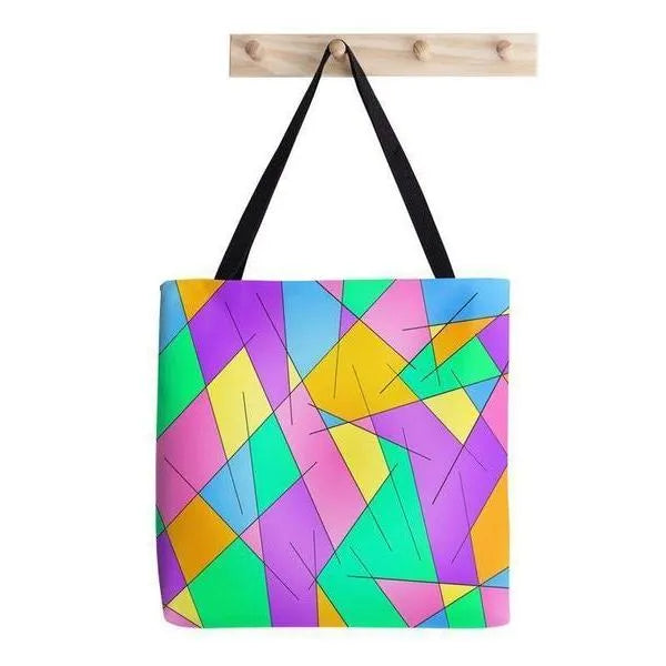 Tote Bags-ABSTRACT LINES #1 Tote Bags-from COLORADDICTED.COM-