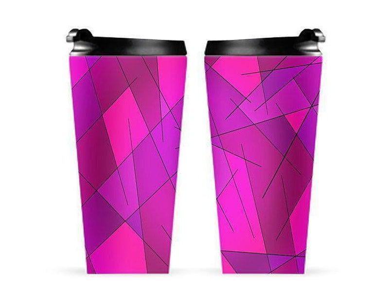 Travel Mugs-ABSTRACT LINES #1 Travel Mugs-Purples &amp; Violets &amp; Fuchsias &amp; Magentas-from COLORADDICTED.COM-