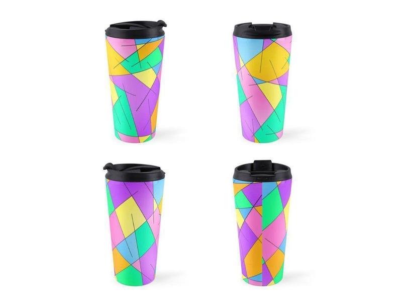 Travel Mugs-ABSTRACT LINES #1 Travel Mugs-from COLORADDICTED.COM-