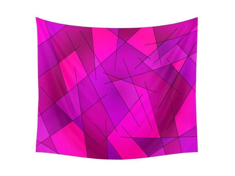 Wall Tapestries-ABSTRACT LINES #1 Wall Tapestries-Purples &amp; Violets &amp; Fuchsias &amp; Magentas-from COLORADDICTED.COM-