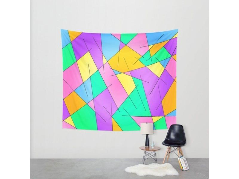 Wall Tapestries-ABSTRACT LINES #1 Wall Tapestries-from COLORADDICTED.COM-