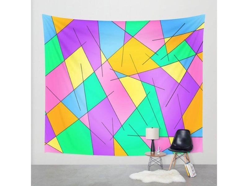 Wall Tapestries-ABSTRACT LINES #1 Wall Tapestries-from COLORADDICTED.COM-