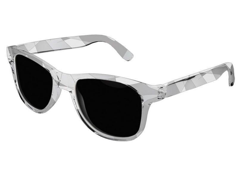 Wayfarer Sunglasses-ABSTRACT LINES #1 Wayfarer Sunglasses (transparent background)-Black, Grays &amp; White-from COLORADDICTED.COM-