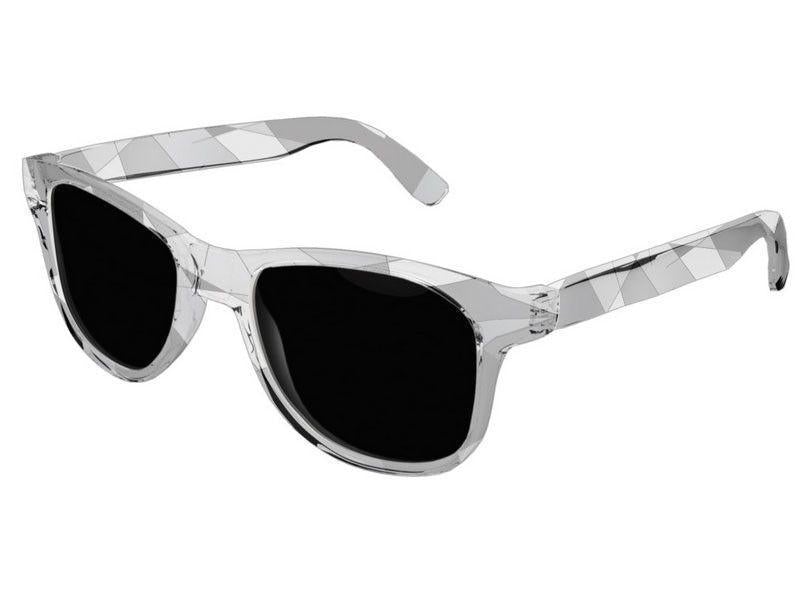 Wayfarer Sunglasses-ABSTRACT LINES #1 Wayfarer Sunglasses (transparent background)-Black, Grays & White-from COLORADDICTED.COM-