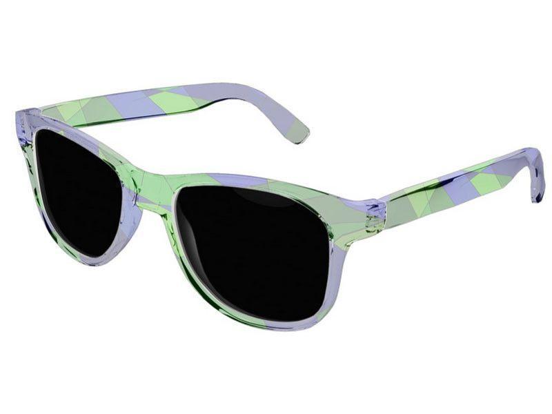 Wayfarer Sunglasses-ABSTRACT LINES #1 Wayfarer Sunglasses (transparent background)-Blues &amp; Greens-from COLORADDICTED.COM-