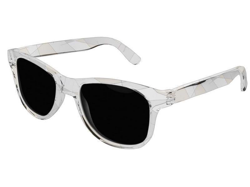 Wayfarer Sunglasses-ABSTRACT LINES #1 Wayfarer Sunglasses (transparent background)-Grays &amp; Beiges-from COLORADDICTED.COM-