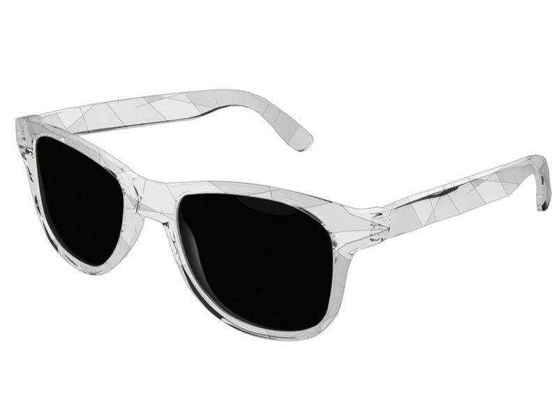 Wayfarer Sunglasses-ABSTRACT LINES #1 Wayfarer Sunglasses (transparent background)-Grays &amp; White-from COLORADDICTED.COM-