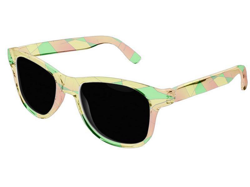Wayfarer Sunglasses-ABSTRACT LINES #1 Wayfarer Sunglasses (transparent background)-Greens, Oranges &amp; Yellows-from COLORADDICTED.COM-