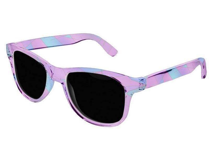 Wayfarer Sunglasses-ABSTRACT LINES #1 Wayfarer Sunglasses (transparent background)-Purples, Violets, Fuchsias &amp; Turquoises-from COLORADDICTED.COM-