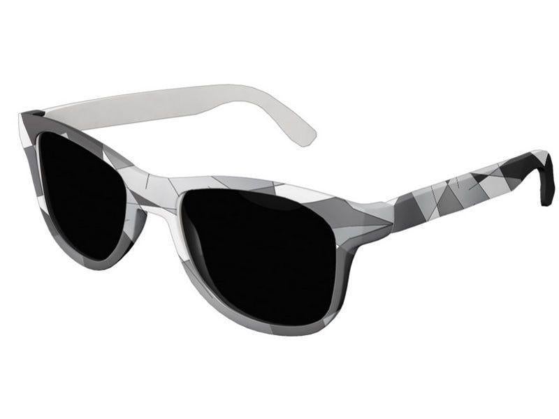 Wayfarer Sunglasses-ABSTRACT LINES #1 Wayfarer Sunglasses (white background)-Black, Grays &amp; White-from COLORADDICTED.COM-