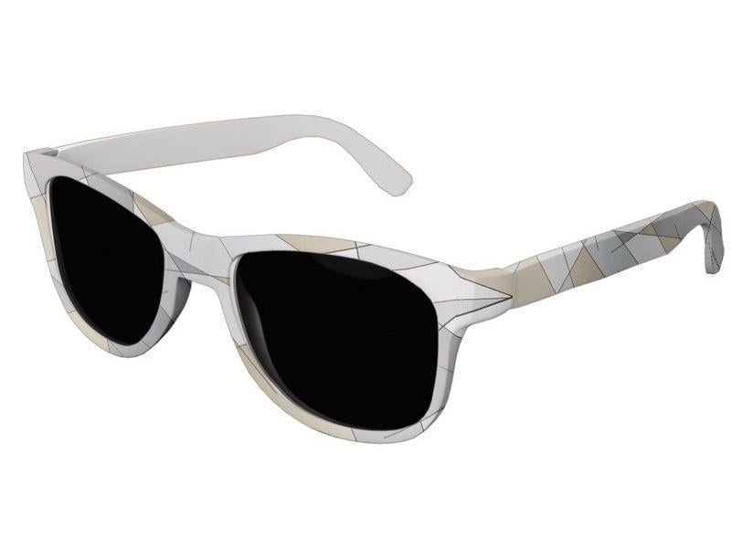 Wayfarer Sunglasses-ABSTRACT LINES #1 Wayfarer Sunglasses (white background)-Grays &amp; Beiges-from COLORADDICTED.COM-