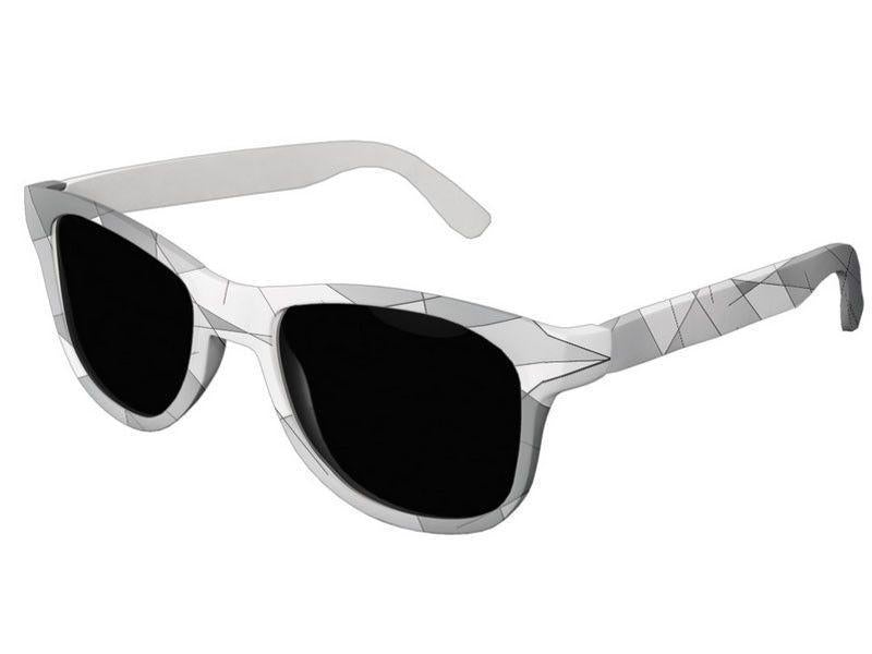 Wayfarer Sunglasses-ABSTRACT LINES #1 Wayfarer Sunglasses (white background)-Grays &amp; White-from COLORADDICTED.COM-
