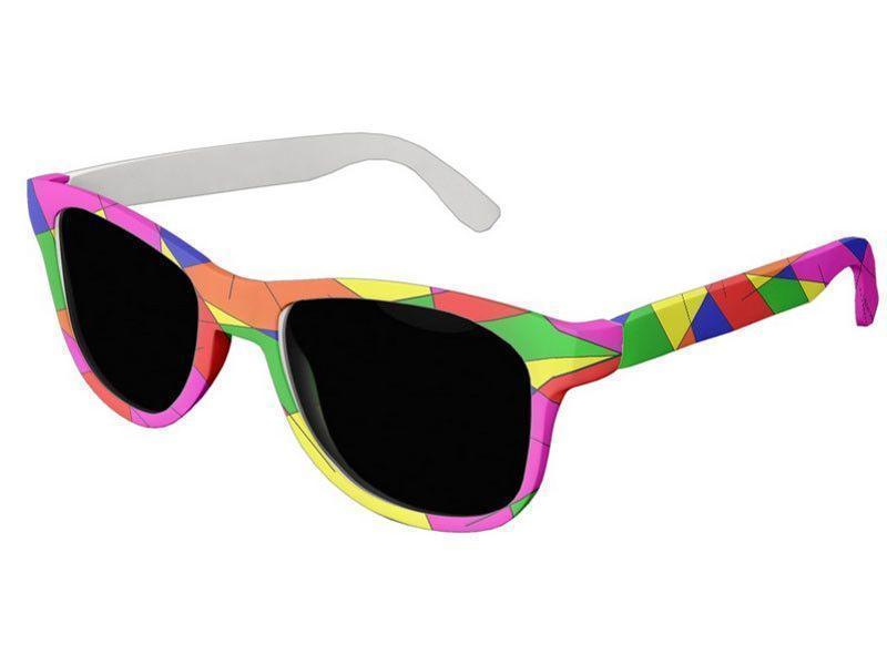 Wayfarer Sunglasses-ABSTRACT LINES #1 Wayfarer Sunglasses (white background)-Multicolor Bright-from COLORADDICTED.COM-