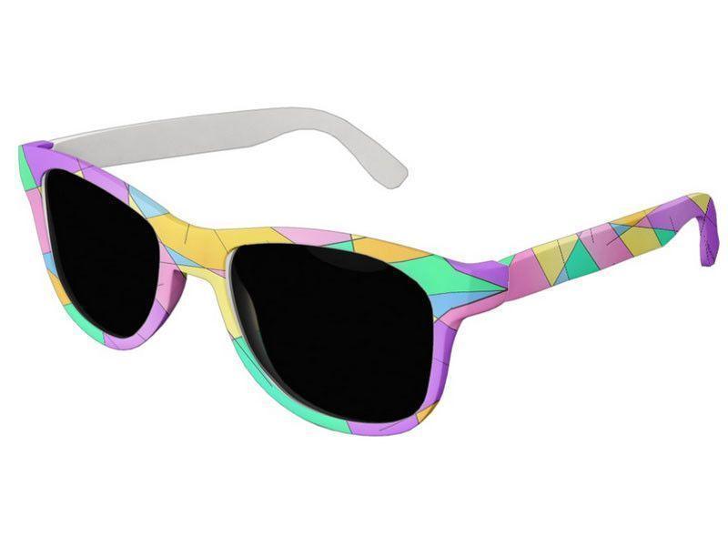 Wayfarer Sunglasses-ABSTRACT LINES #1 Wayfarer Sunglasses (white background)-Multicolor Light-from COLORADDICTED.COM-