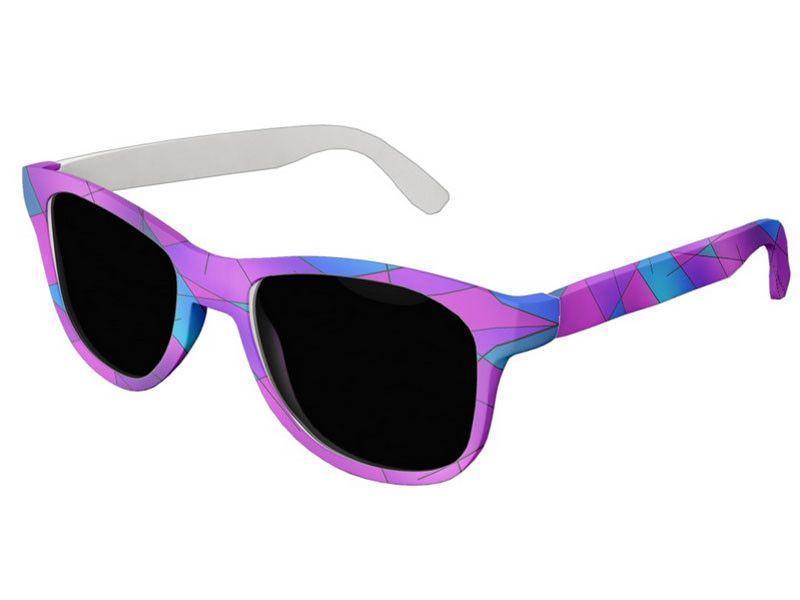 Wayfarer Sunglasses-ABSTRACT LINES #1 Wayfarer Sunglasses (white background)-Purples, Violets, Fuchsias &amp; Turquoises-from COLORADDICTED.COM-