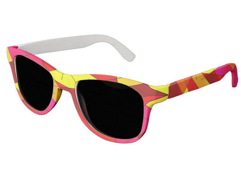 Wayfarer Sunglasses-ABSTRACT LINES #1 Wayfarer Sunglasses (white background)-Reds, Oranges, Yellows &amp; Fuchsias-from COLORADDICTED.COM-