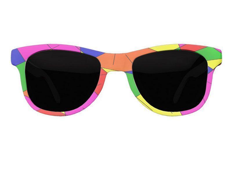 Wayfarer Sunglasses-ABSTRACT LINES #1 Wayfarer Sunglasses (white background)-Multicolor Bright-from COLORADDICTED.COM-