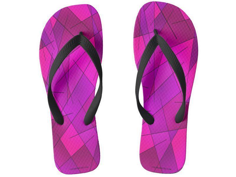 Flip Flops-ABSTRACT LINES #1 Wide-Strap Flip Flops-Purples &amp; Violets &amp; Fuchsias &amp; Magentas-from COLORADDICTED.COM-