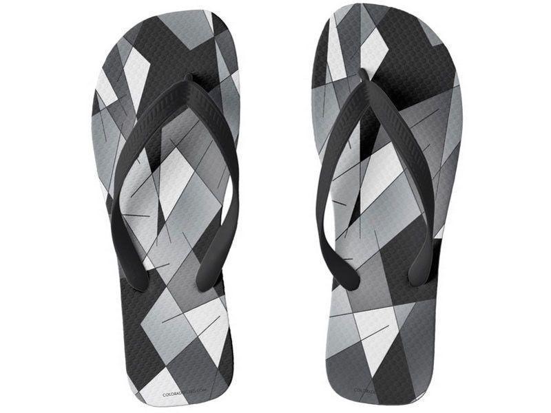 Flip Flops-ABSTRACT LINES #1 Wide-Strap Flip Flops-from COLORADDICTED.COM-