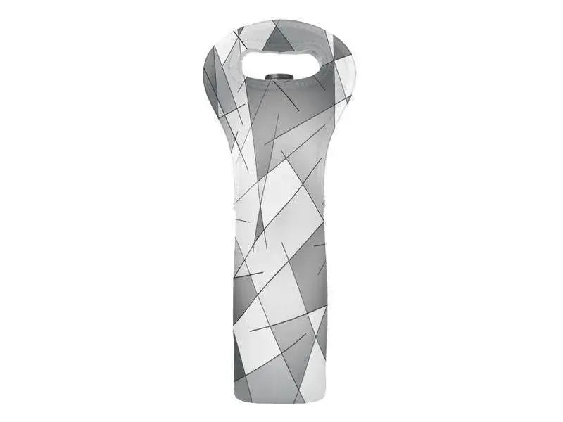 Wine Totes-ABSTRACT LINES #1 Wine Totes-Grays & White-from COLORADDICTED.COM-
