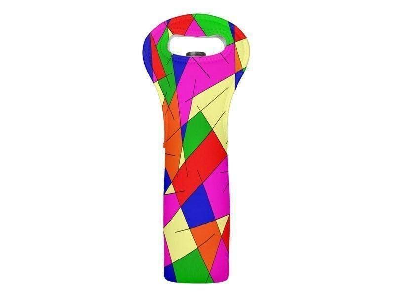 Wine Totes-ABSTRACT LINES #1 Wine Totes-Multicolor Bright-from COLORADDICTED.COM-