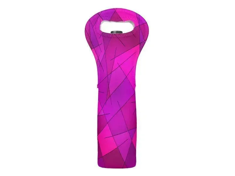 Wine Totes-ABSTRACT LINES #1 Wine Totes-Purples & Violets & Fuchsias & Magentas-from COLORADDICTED.COM-