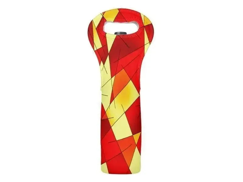 Wine Totes-ABSTRACT LINES #1 Wine Totes-Reds & Oranges & Yellows-from COLORADDICTED.COM-