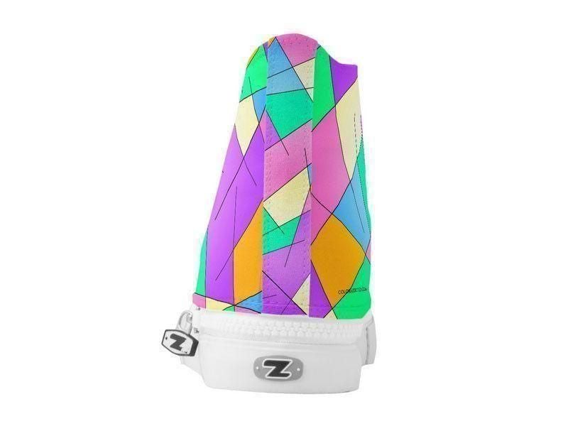 ZipZ High-Top Sneakers-ABSTRACT LINES #1 ZipZ High-Top Sneakers-from COLORADDICTED.COM-