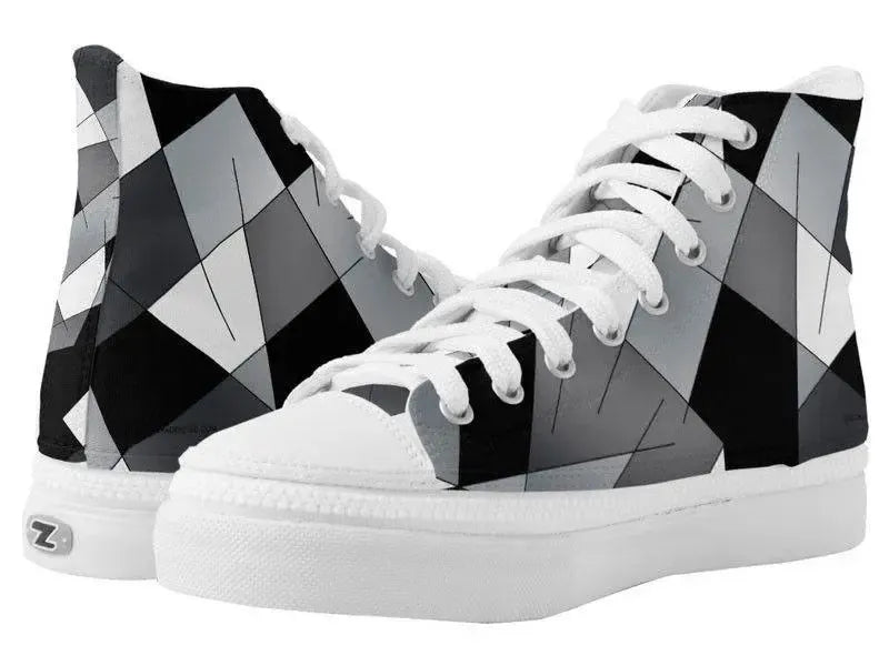 ZipZ High-Top Sneakers-ABSTRACT LINES #1 ZipZ High-Top Sneakers-from COLORADDICTED.COM-