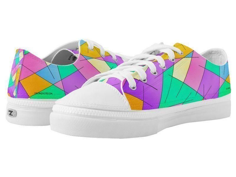 ZipZ Low-Top Sneakers-ABSTRACT LINES #1 ZipZ Low-Top Sneakers-Multicolor Light-from COLORADDICTED.COM-