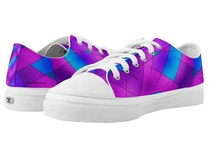 ZipZ Low-Top Sneakers-ABSTRACT LINES #1 ZipZ Low-Top Sneakers-Purples &amp; Violets &amp; Fuchsias &amp; Turquoises-from COLORADDICTED.COM-