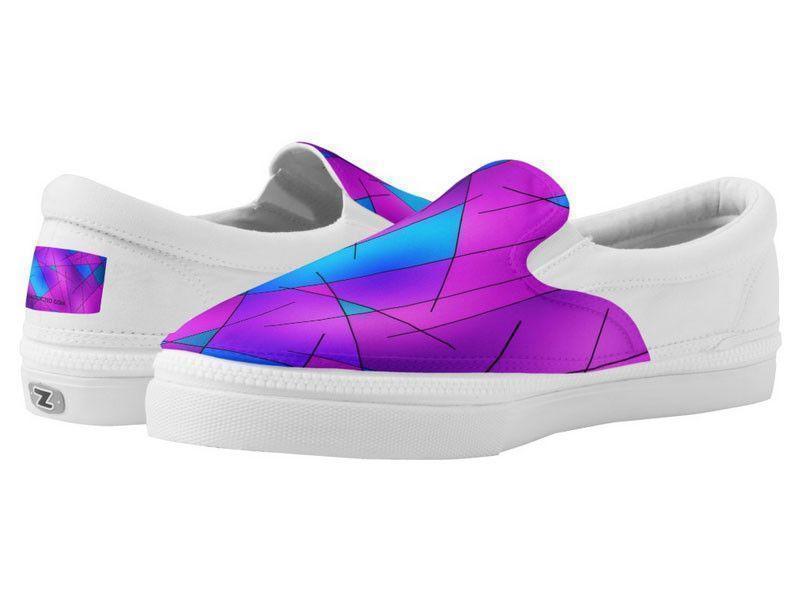 ZipZ Slip-On Sneakers-ABSTRACT LINES #1 ZipZ Slip-On Sneakers-Purples &amp; Violets &amp; Fuchsias &amp; Turquoises-from COLORADDICTED.COM-