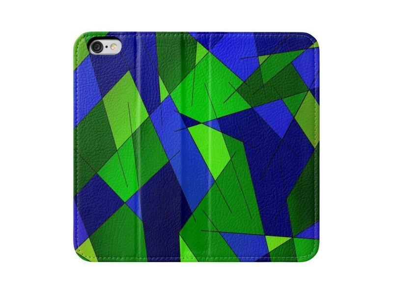 iPhone Wallets-ABSTRACT LINES #1 iPhone Wallets-Blues &amp; Greens-from COLORADDICTED.COM-