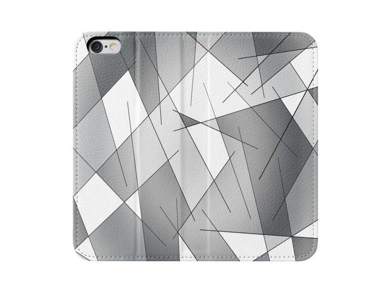 iPhone Wallets-ABSTRACT LINES #1 iPhone Wallets-Grays &amp; White-from COLORADDICTED.COM-
