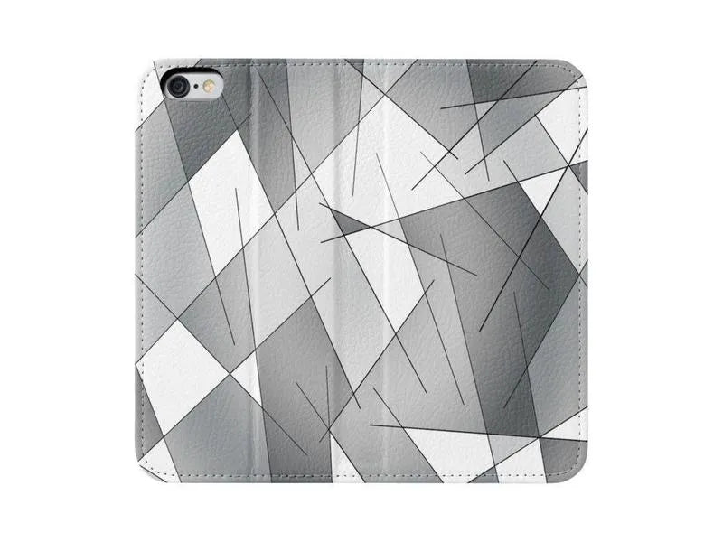iPhone Wallets-ABSTRACT LINES #1 iPhone Wallets-Grays & White-from COLORADDICTED.COM-
