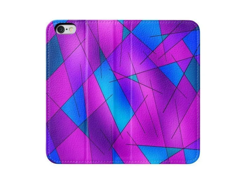 iPhone Wallets-ABSTRACT LINES #1 iPhone Wallets-Purples & Violets & Fuchsias & Turquoises-from COLORADDICTED.COM-