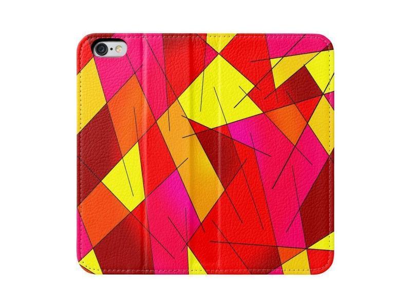 iPhone Wallets-ABSTRACT LINES #1 iPhone Wallets-Reds &amp; Oranges &amp; Yellows &amp; Fuchsias-from COLORADDICTED.COM-